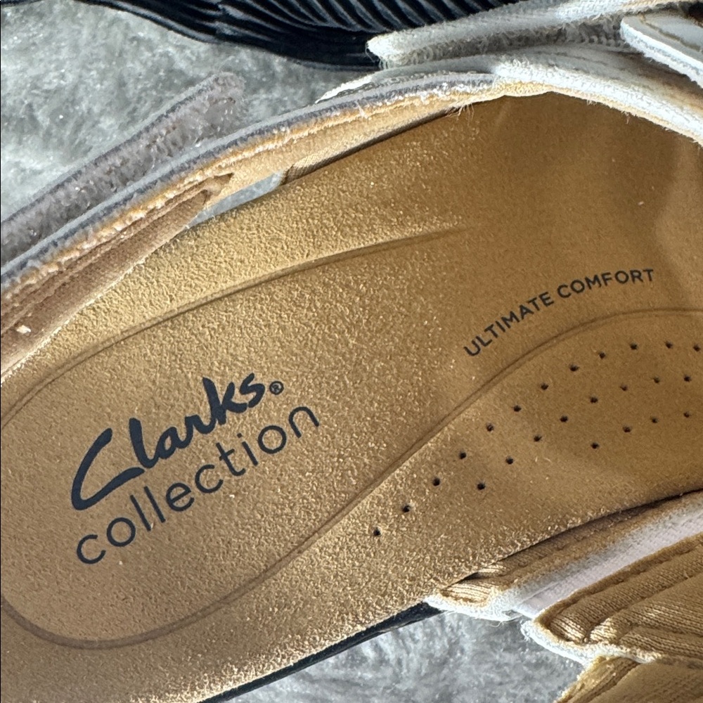 Clarks Collection Merliah 2 Bali White Faux Leather Sandal - Women's 8M / EU 39 - Picture 10 of 12